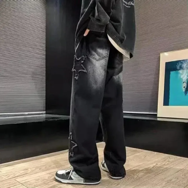 New%20Men's%20Star%20Embroidered%20Fashion%20Loose%20Jeans%20Y2K%20High%20Street%20Hip%20Hop%20Stretch%20Soft%20Straight%20Wide%20Leg%20Denim%20Trousers%20Male%20-%20Image%206