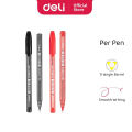 Deli EQ9-BK Black Ink 0.7mm Ball Point Pen - 10pcs. 