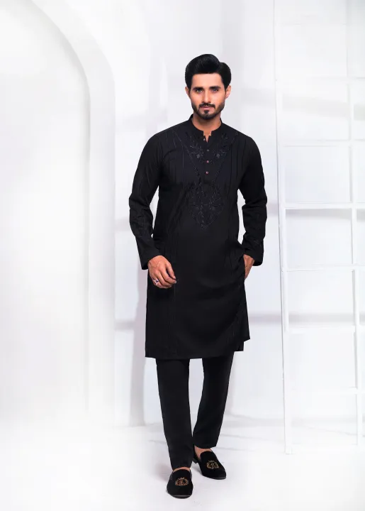 Raj%20Fashion%20Cotton%20With%20Resham%20Embroidery%20Kurta%20Pajama%20%7C%20KRT-117bl%20-%20Image%203