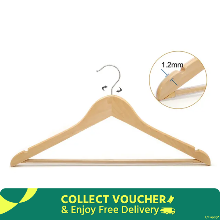 1 pc Wooden Shirt Hangers Natural