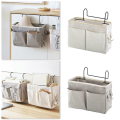 Bedside hanging bag storage bag bedroom magazine storage bag White.