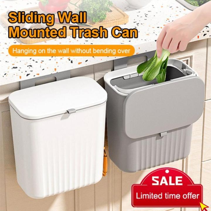 Wall Mounted Trash Can Hanging Trash Bin For Bathroom Recycling Hanging Trash Bins Kitchen Accessories