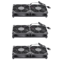 3pcs 120mm 5V USB Powered PC Router Dual Fans with Speed Controller High Airflow Cooling Fan for Router Modem Receiver.