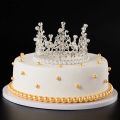 Mini Crown for Kids Birthday Baby Shower Party Cake Topper Baking Decor Elegant Pearl Crystal Crown DIY Baking Cake Topper Decoration Hair Ornaments.