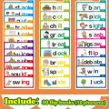 30 Read and Rhyme Educational Flip Books for Learning Word Families and Flash Cards. 