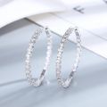S925 Sterling Silver 39mm Big Circle Hoop Earrings For Women Fashion Wedding Fine Jewelry C Hoop Earring. 
