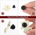 【Tech-savvy】 50-200Pcs Black PVC Pin Backs Butterfly Clutch Tie Tack Lapel Holder Clasp Pin Cap Keeper for Uniform Badges Replacements.
