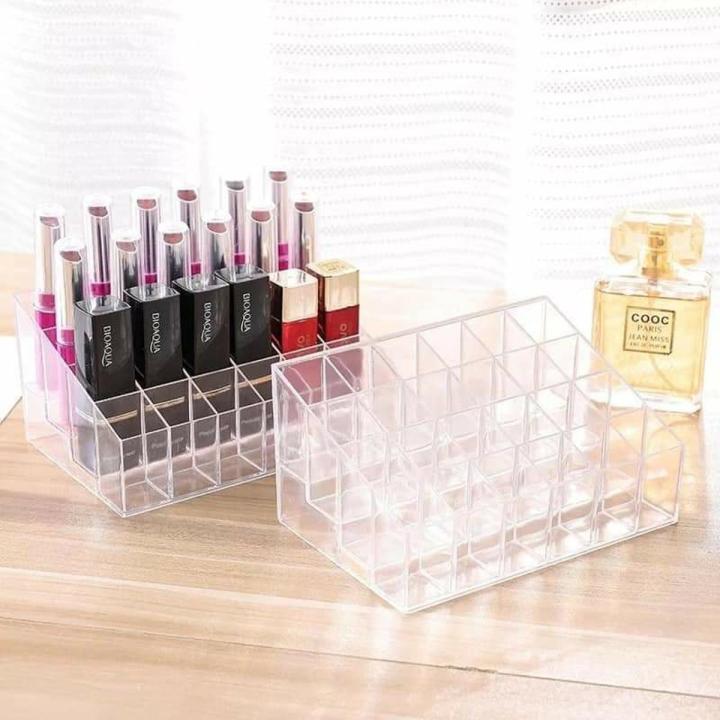 24 Grids Cosmetic Makeup Jewelry Case Lipstick Box Display Holder Organizer