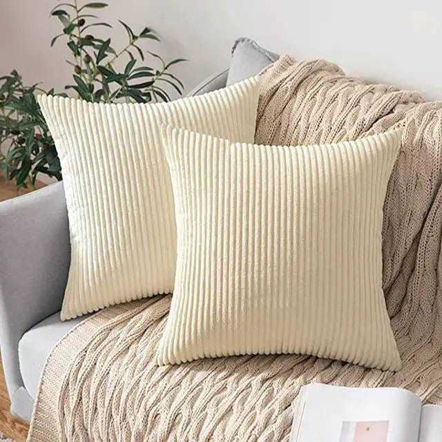 Microfiber Cussion Cushion Throw / Pillow/12X12 Inch White Set of 2 Cushion by LRB fashion