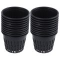 20pcs 3 inch Heavy Duty Mesh Pot Net Cup Basket Hydroponic Aeroponic Planting Grow Clone Black.