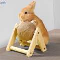 Rabbit Scratching Ball Wooden Rack Durable for Rabbits Small Animals Ferrets. 