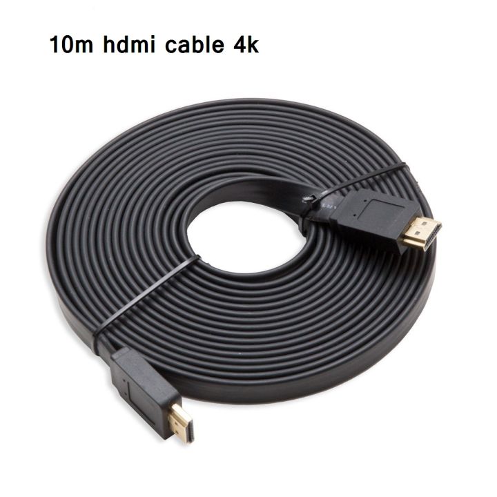 10 meter High Speed dbl HDMI Cable 10m Flat - Black 4k Supported
