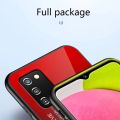 Biruiqu For Samsung Galaxy A03s Shockproof Gradient Tempered Glass Back Soft Silicone Edge Case Cover.