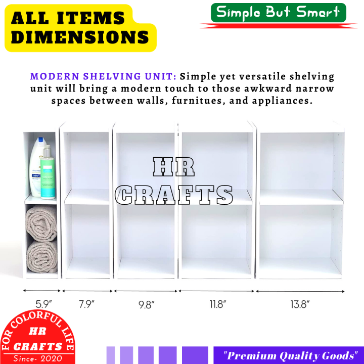 Small%20Shelving%20Unit%20with%20Adjustable%20Board%20Shelf%20for%20Small%20Spaces,%202%20Shelf,Size%206"%208"%2010"%2012"%2014"%20inch%20Stackable%20Shelves,%20Bookcase%20Color%20White%20and%20Black-%20HR%20Crafts%20-%20Image%205