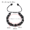 Lava Stone Bracelets for Men Matte Black Beaded Bracelet With Adjustable Designs For Boys. 