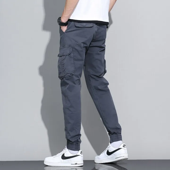 New%20High%20Quality%20Casual%20Trousers%20Spring%20Summer%20Outdoor%20Men's%20Joggers%20Cargo%20Pants%20Multi-Pocket%20Fashions%20Drawstring%20Full%20Length%20-%20Image%204
