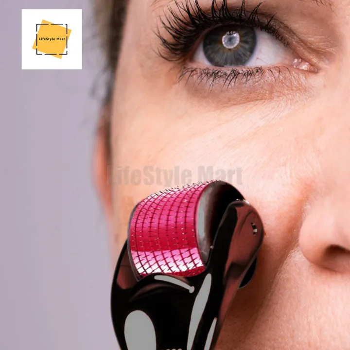 0.5mm%20Titanium%20Needle%20Dermaroller%20for%20Face%20&%20Hair%20Growth,%20Ergonomic%20Design%20with%20Anti-Slip%20Grip,%20Single%20Pack%20-%20Image%202