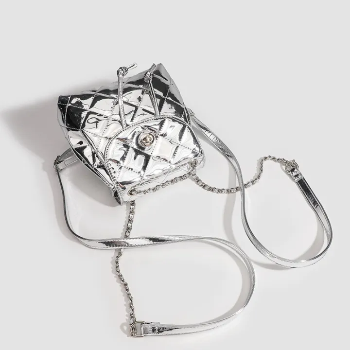 Patent%20leather%20shiny%20quilted%20embroidery%20thread%20women's%20backpack%202024%20new%20trendy%20and%20versatile%20chain%20backpack%20mini%20student%20school%20bag%20-%20Image%203