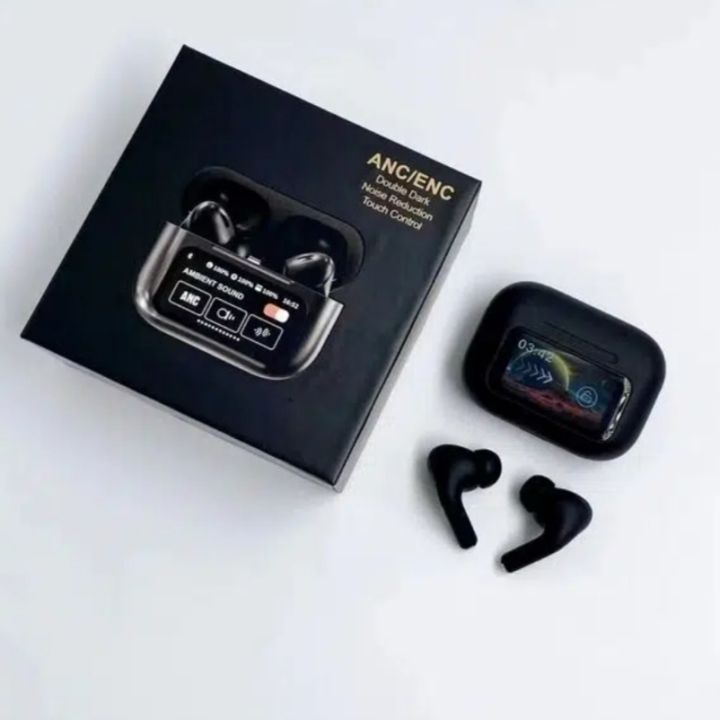 Airpods%20A9%20Pro%20Touch%20Screen%20Display%20with%20ANC%20ENC%20TWS%20Earbuds%20-%20Black%20-%20Image%202