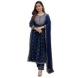 Soft And Comfortable Design Stitched Full Body Havey Embroidery Work Three Piece Collection For Women.