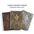 European-style Vintage Embossed Leather Notebook Diary Note Book Notepad Travelers Notatnik Stationery. 