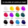 HIMI Acrylic Paint Bottle Set (60ML) - 12 Colors.