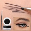 2 in 1 Black Brown Quick-drying Eyeliner Eyebrow Gel Cream with Brush Waterproof Lasting Smooth Not Blooming Eye Makeup Cosmetic.