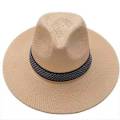 Wide Brim Straw Hat Leisure Summer Cap Jazz Panama Fedora Fashion Travel Leisure Sun Hat For Women Men Style. 
