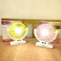 AbJak 2508 Rechargeable Table Fan with LED Light, Portable Charging Fan for Desk/Home, 3-Speed Fan.