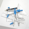 Geometry Compass Set 20Pcs School Maths Protractor Set Rulers for Student Maths and Engineering in Carry Case, Blue. 