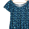 Womens Smocked Printed Round Neck Short Sleeves Tops From Levin. 
