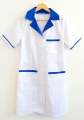 Women’s Micro Twill Suiting Fabric Doctor Coat with Contrast Collar & Pockets.