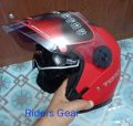 Torq Atom Mat Red Halfface Helmet With Sunvisor.. 