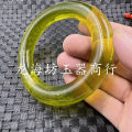 Imitation amber beeswax round bar bracelet, gold amber bracelet, chicken fat yellow old beeswax women's bracelet jewelry bracelet hand jewelry batch.