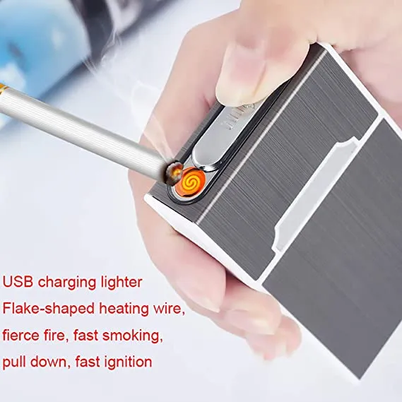 Usb%2020%20Piece%20Cigarate%20Case%202%20In%201%20Flemless%20Rechargeable%20Windproof%20Lighter%20-%20Image%203
