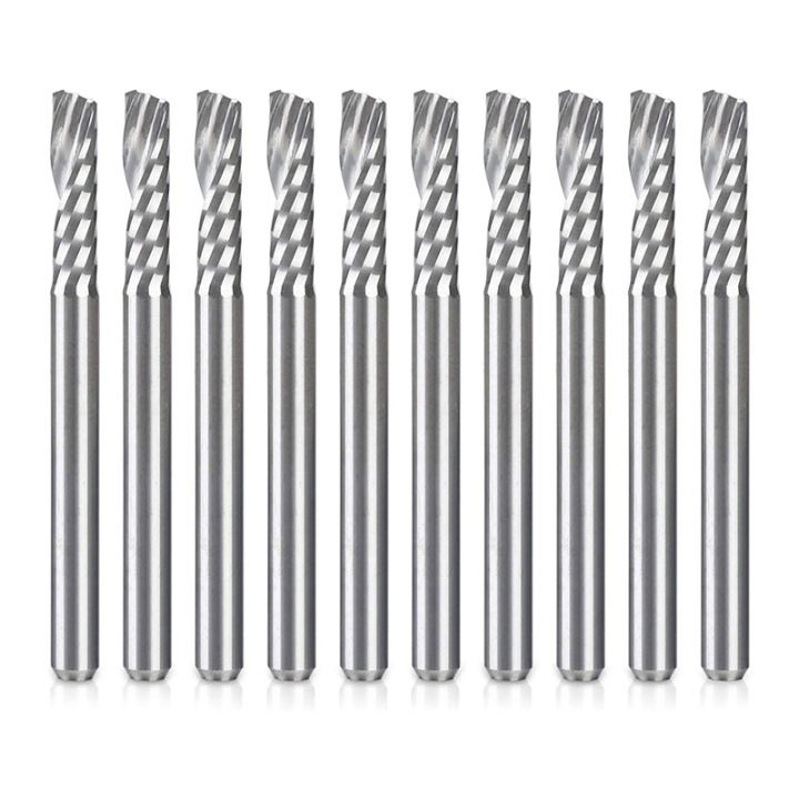 Thlevel 10 PCS Steel Mill Cutter CNC Lathe Straight Shank 4 Flute End