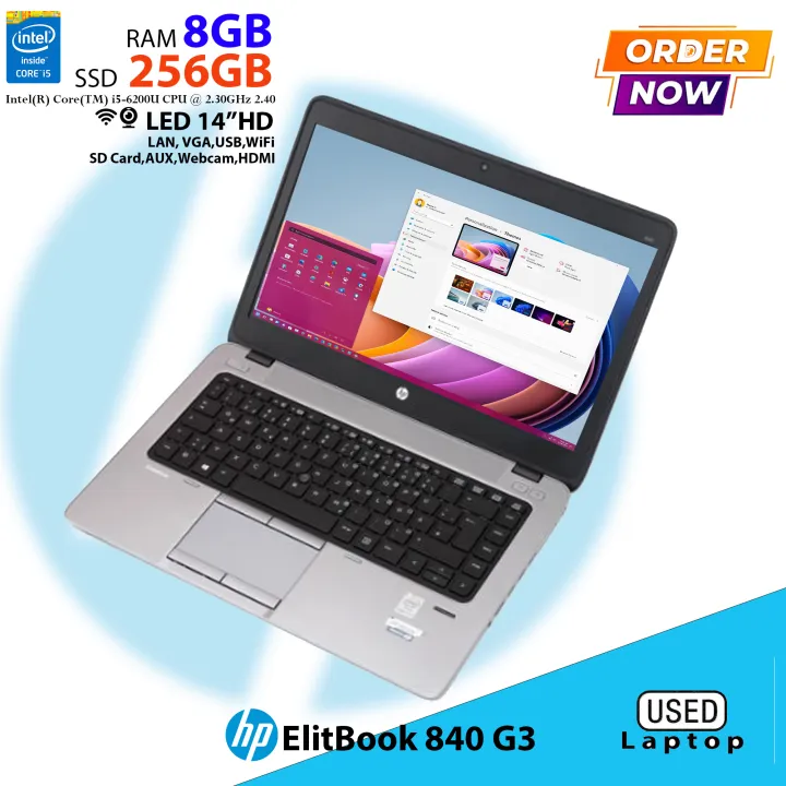HP%20EliteBook%20840%20G3%20Intel%20Core%20i5-6200U,%208GB%20Ram,256GB%20SSD%20Business%20Laptop%20-%20Image%202