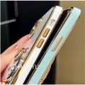 For Infinix Hot 11S X662 X622B X689F Hot 11S X6812 X6812B Hot 11S NFC Phone case 3D rabbit stereo stand electroplated soft case With bracelet. 