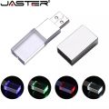 JASTER Crystal Pen Drive 128GB Free Custom Logo Memory Stick 64GB Will Emit Light USB Flash Drive 32GB Creative Pendrive 16GB. 