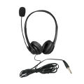 3.5mm Computer Headset with Microphone Noise Cancelling Head-mounted Headphone Wired Call Center Headsets for Business Call Center YWCR. 