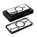 For Samsung Galaxy S23 Mobile Cover MagSafe Compatible Shockproof Transparent Slim Fit Wireless Charging supported Frosted Border Phone Back Case Mobile Cover.