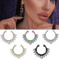 1PCS Piercing Nose Ring Clip On Septum Nose Earing Non Piercing Daith Earring Jewelry False Nose Clip Faux Septum Ring.