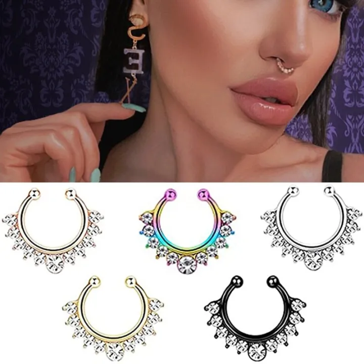 1PCS%20Piercing%20Nose%20Ring%20Clip%20On%20Septum%20Nose%20Earing%20Non%20Piercing%20Daith%20Earring%20Jewelry%20False%20Nose%20Clip%20Faux%20Septum%20Ring%20-%20Image%203