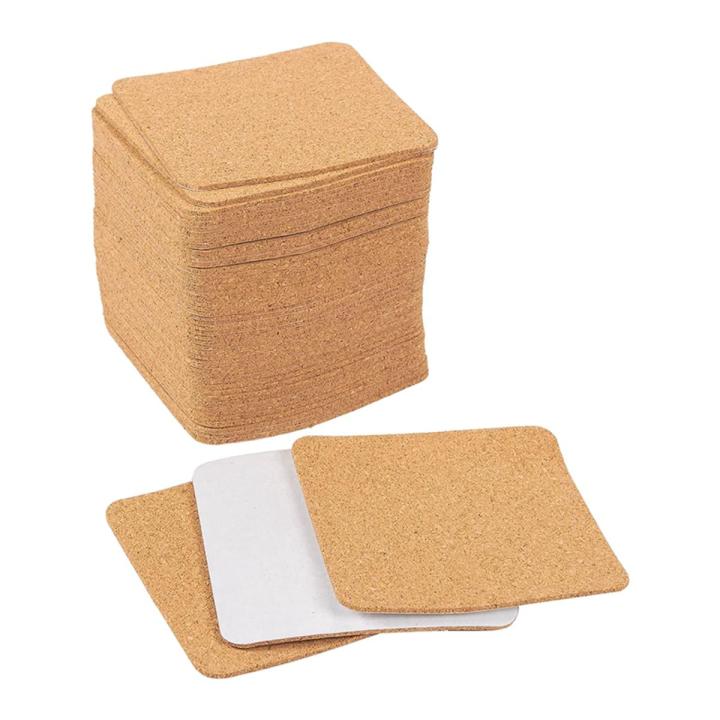 -Adhesive Cork Coasters,Cork Mats Cork Backing Sheets for Coasters and DIY Crafts Supplies (50, Square)