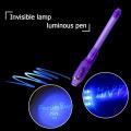 1/4/7pcs Creative Magic UV Light Pen Invisible Ink Pen Glow in the dark Pen with Built-in UV Light Gifts and Security Marking Amour zii. 