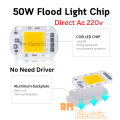 50W High Power LED COB Flood Light Chip 220V with Smart IC Driver, Integrated SMD LED COB Light Source For DIY Spotlight & Industrial Outdoor Flood Light Outdoor Light. 