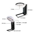 Magnifying Glass with Light and Stand, Hands Free Handheld 6X 25X Adjustable Folding Magnifier with Led Lighted.