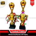 Football Tournament Gold Trophy Recognize Excellence on the Soccer Balls Court with This Gold Trophy Standing 12 & 14 Inches approx Tall. 
