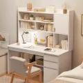 Reading Table with Bookshelf & 2 Drawer with 1 Storage Door Cabinte, Home Furniture Writing Table, Modern Study Desk, Home Office Executive Workstation Desk Table 48/36.