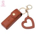rle Lip Container Stylish Lipstick Bag Keychain with art Pendantni Lipstick Container Key Organizer for Purse Stainless Leatr Clip Holder. 